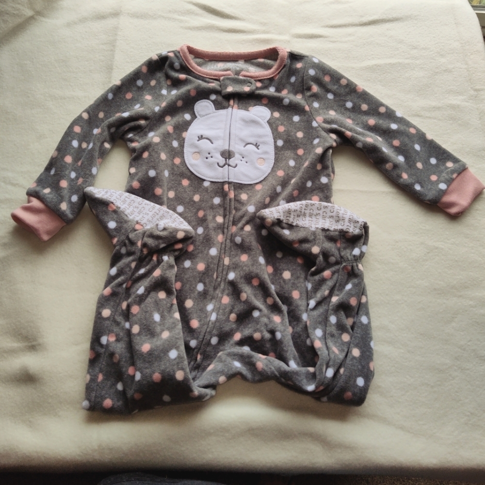Carter's 18 Month Fleece Footed Sleeper Winter Polka Dot